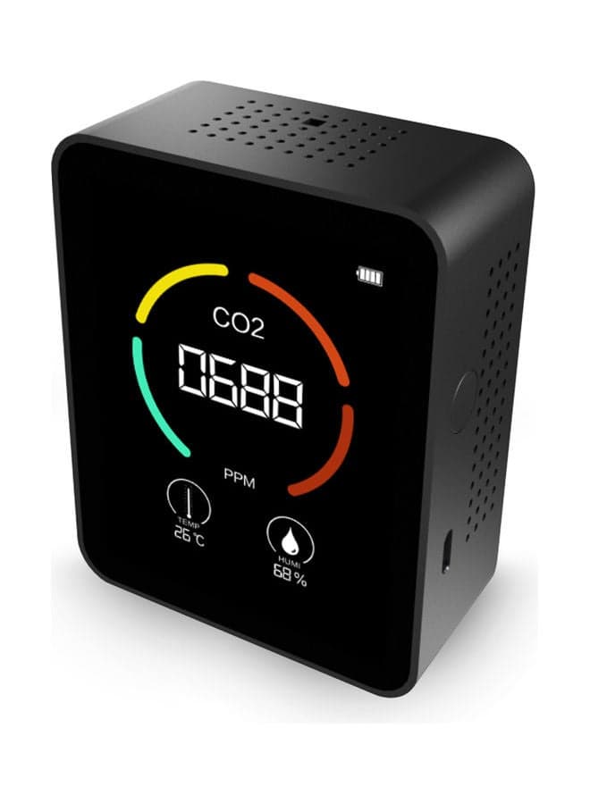 3 in 1 Carbon Dioxide Detector Air Analyzer Digital Meter Black