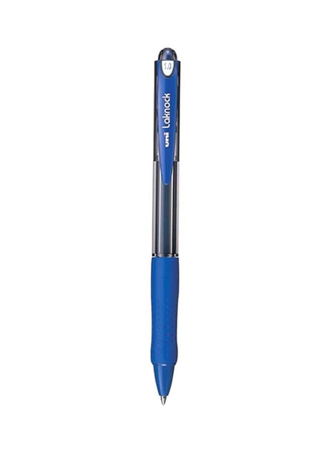 12-Piece Laknock Ballpoint Pen 1.0 mm Blue/Clear