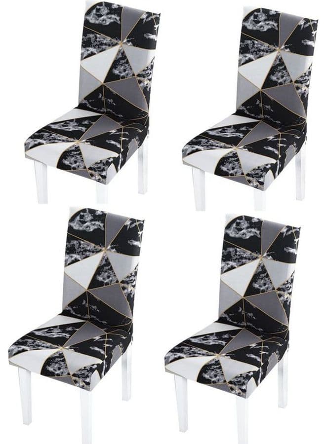 4-Piece Of Waterproof Thick Chair Covers Black