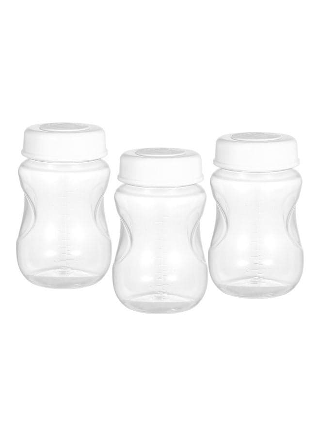 3-Piece Breast Milk Bottles With Leak Proof Lid