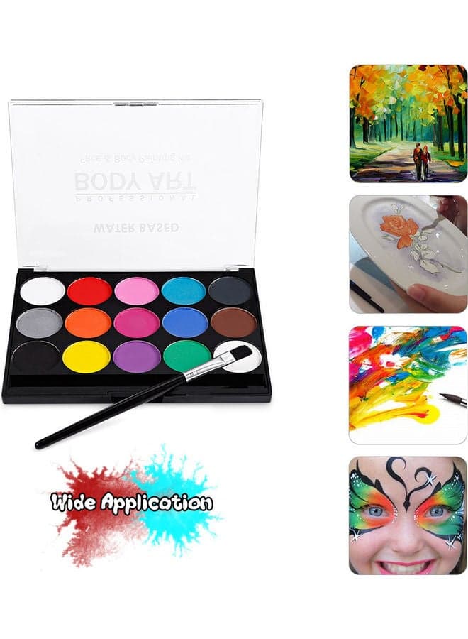 15-Piece Face Paint Colour Kit Set Multicolour