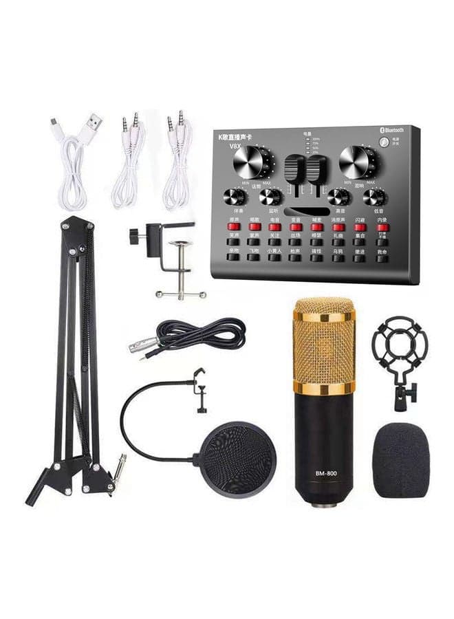 Multifunctional V10X Sound Card and Suspension Microphone Kit