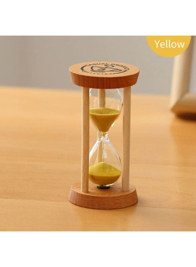 Hourglass Sand Timer Yellow/Beige 9x4.7cm