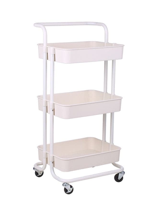 3-Tier Rolling Moveable Storage Organizer White