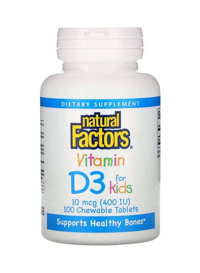 Vitamin D3 for Kids Strawberry Flavor 100 Chewable Tablets