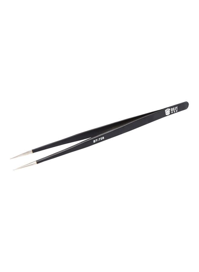 Stainless Steel Anti-Static Tip Tweezer Black/Silver