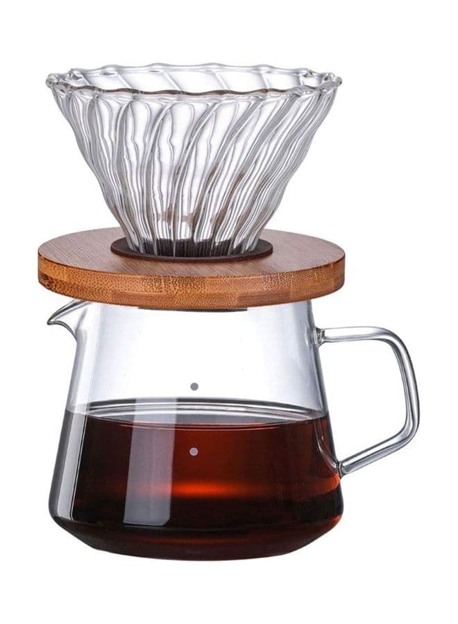 Pour Over Coffee Maker Set Clear 600ml