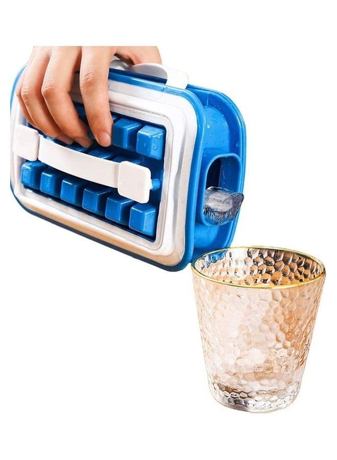Portable Ice Cube Molds Flask Blue/White One Size