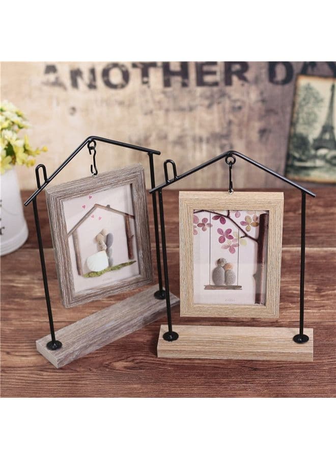 Nordic Simple Double Sided Photo Frame Set Brown