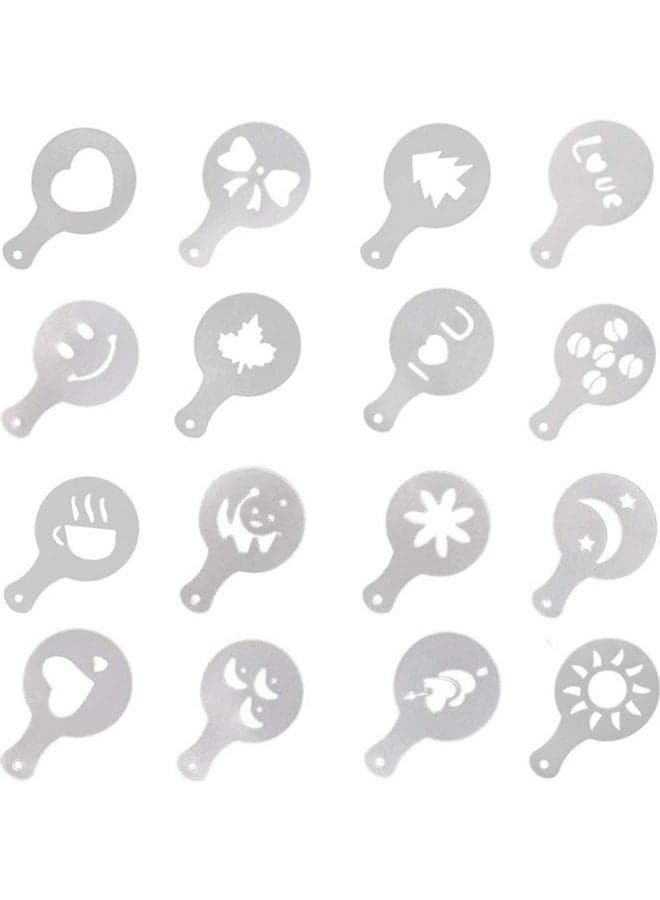 16-Piece Coffee Printing Stencil White 33grams