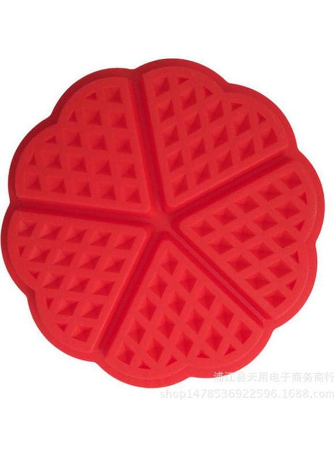 3D Silicone Mold Waffles Shape Mould Red
