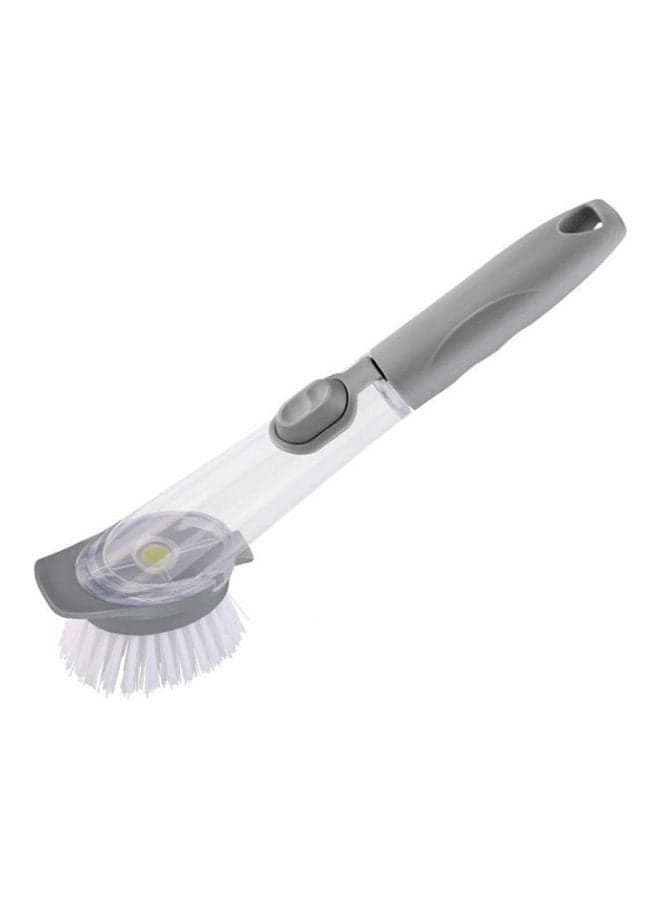 Soap Dispensing Dish Brush Kitchen Sink Brush Aid Long Handle Automatic Soap Dispensing Dish Brush Cleaning Brush Grey/Clear