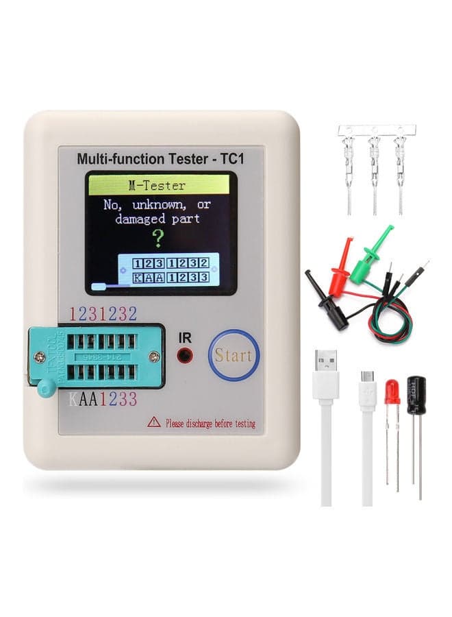 Full Screen Display Multifunctional Transistor Tester Multicolour