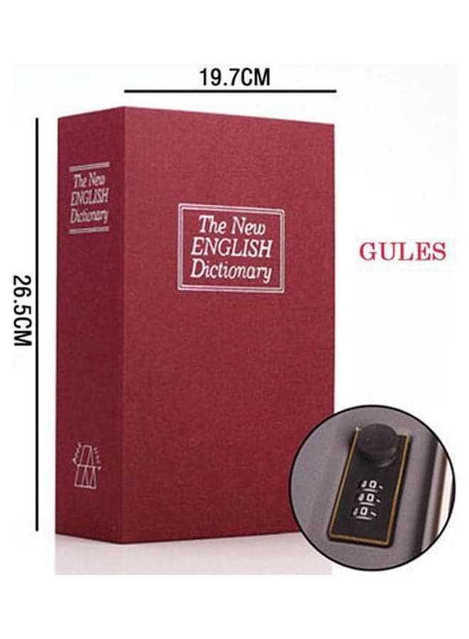 Book Safe Lock Box Dictionary Safe Box Secret Safe Lock Cash Money Coin Storage Red