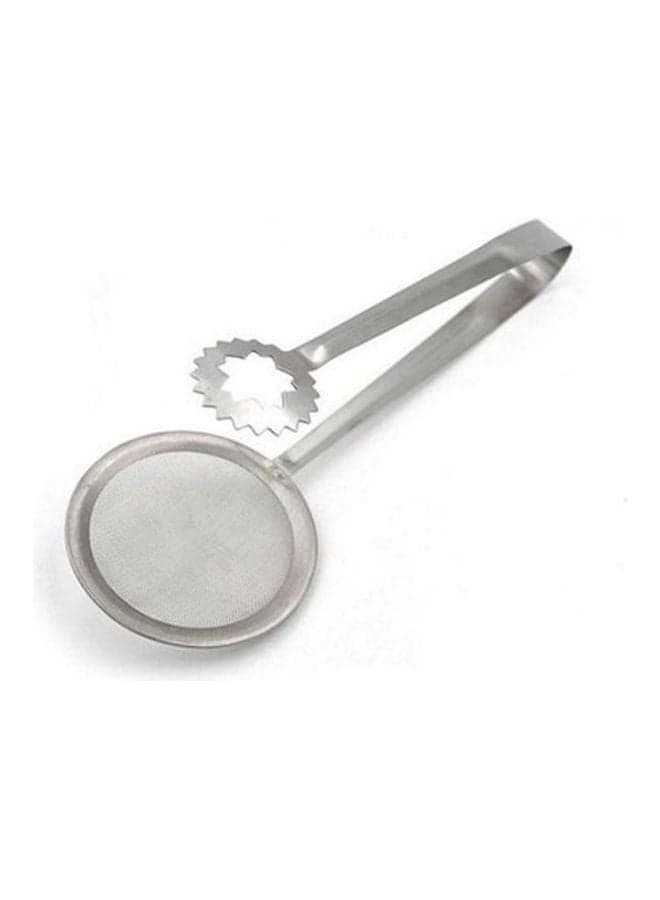 Kitchen Steel Food Clip Snack Fryer Strainer Mesh Colander Oil Drainer Tool Silver