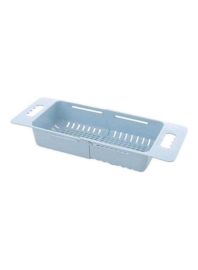 Plastic Retractable Vegetable Fruit Washing Drain Basket Over Sink Drain Rack Colanders Strainer Drying Rack Kicthen Storage Blue