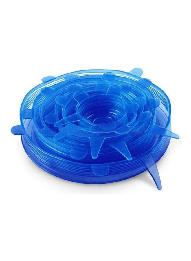 Silicone Lids Stretch Fresh Food Cover Stretch Lids, 6-Pack Blue