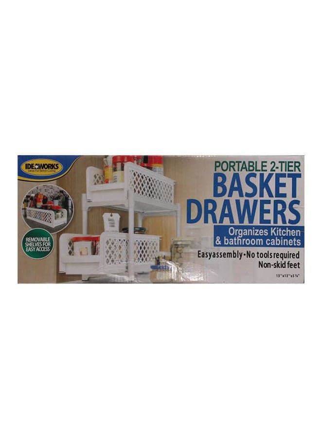 Portable Basket Drawer Kitchen Ideaworks White