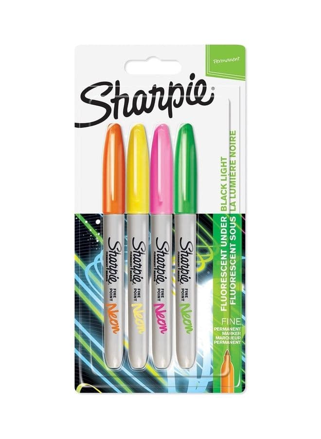 4-Piece Permanent Marker Multicolour