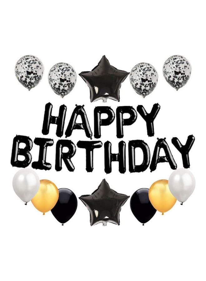 25-Piece Inflatable Happy Birthday Foil Balloon Set