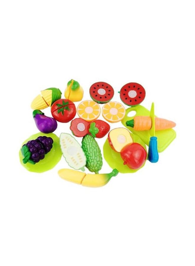 16Piece Plastic Vegetables Fruit Baby Kitchen Toy Set