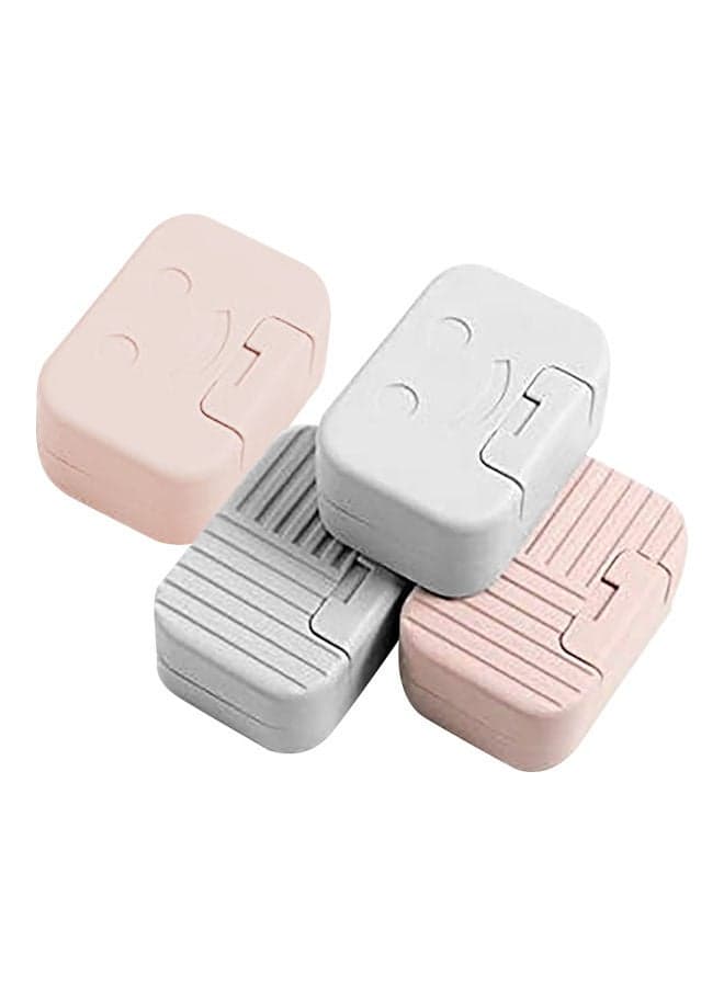 4-Piece Soap Dish Travel Soap Box Containers Multicolour 10.5cm