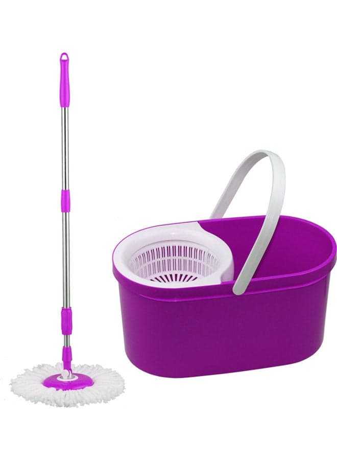 Microfiber 360 Spin Mop Buckets Set Purple/White