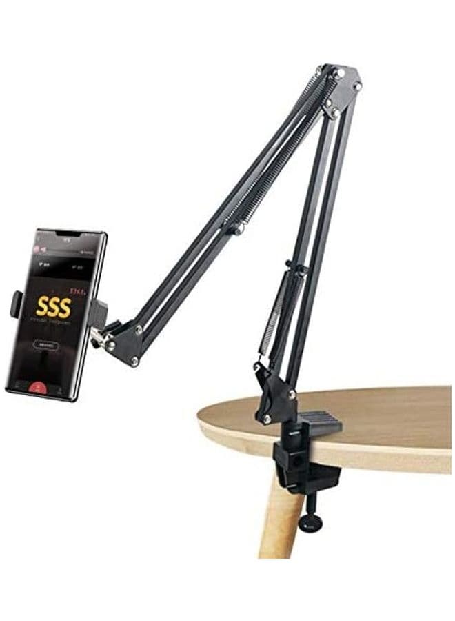 360 Degree Adjustable Phone Holder with Mount Clip black