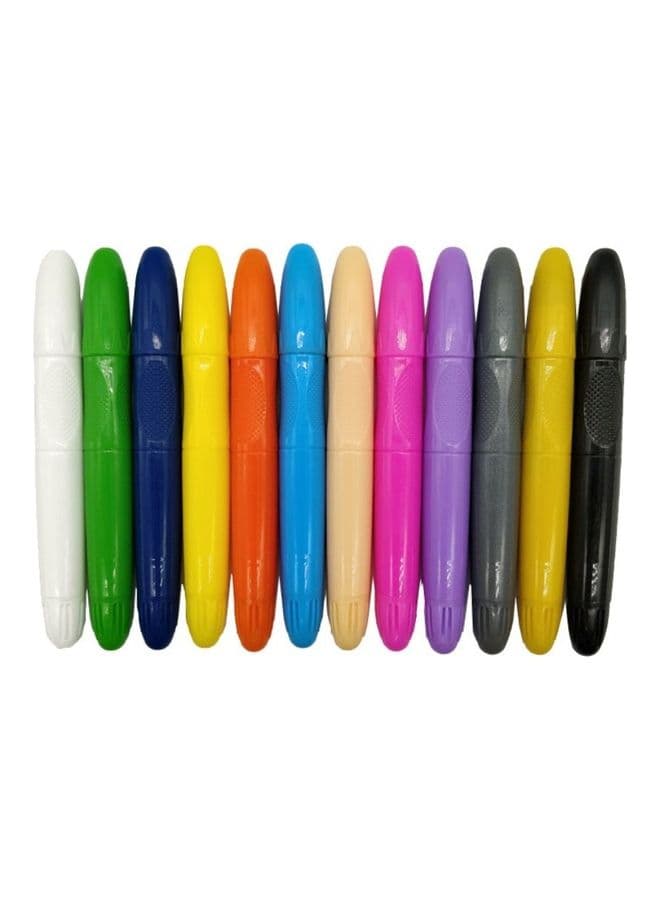 12-Piece Rotating Hands-Free Washable Crayon