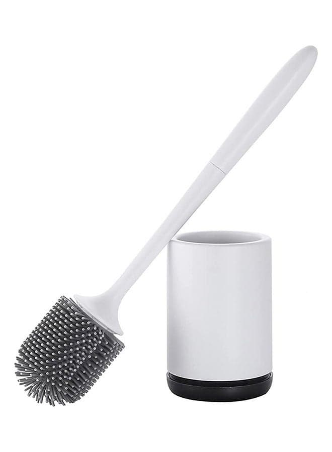 Silicone Toilet Bowl Brush Set White/Black 43 x 11cm