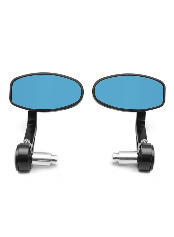 2-Piece Motorcycle Bar End Black Rearview Side Mirrors
