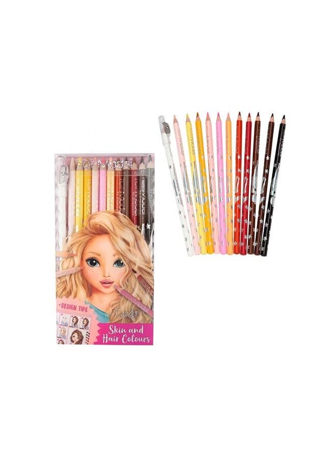 Coloured Pencil Set (Skin And Hair Colours) Multicolour