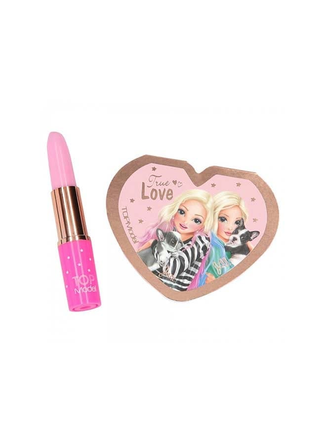 Stationary Set Lipstick Pen / Mirror Notepad ( Pink )