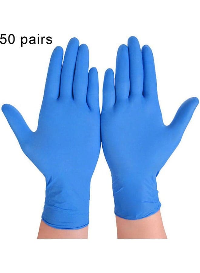 Pack Of 50 Nitrile Disposable Gloves Blue