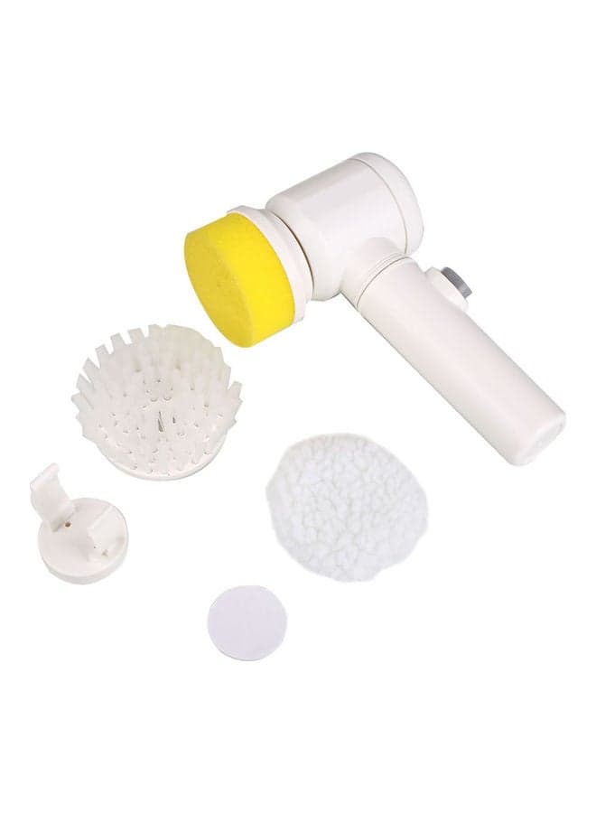 5-In-1 Household Electric Handheld Cleaning Brush White/Yellow