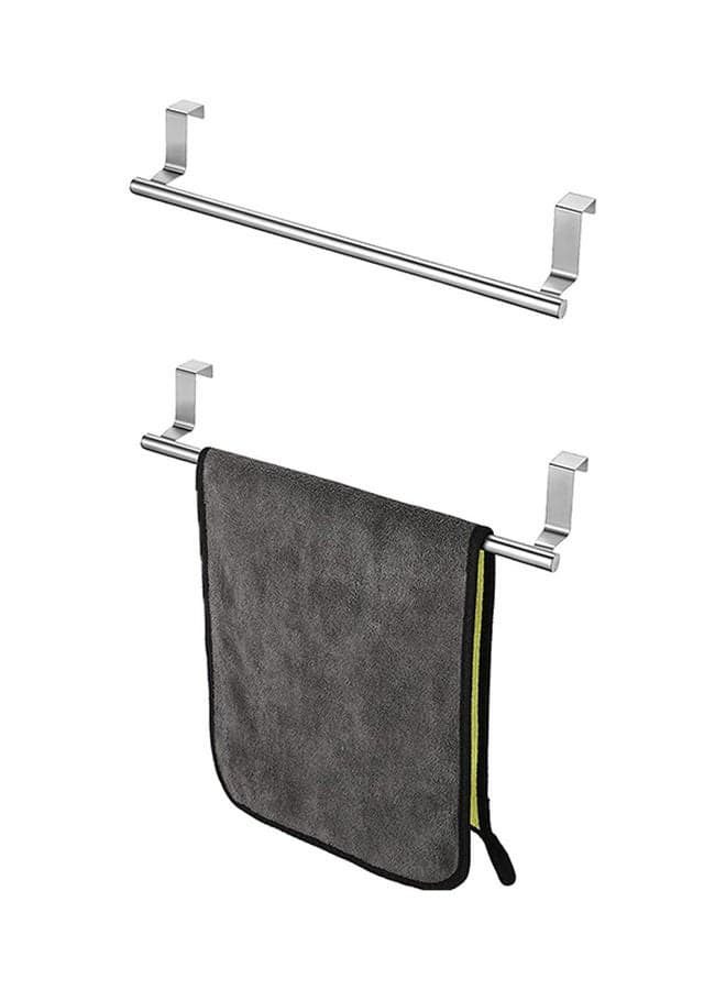 2 Piece Stainless Steel Towel Bar Set Silver 36x6.2cm