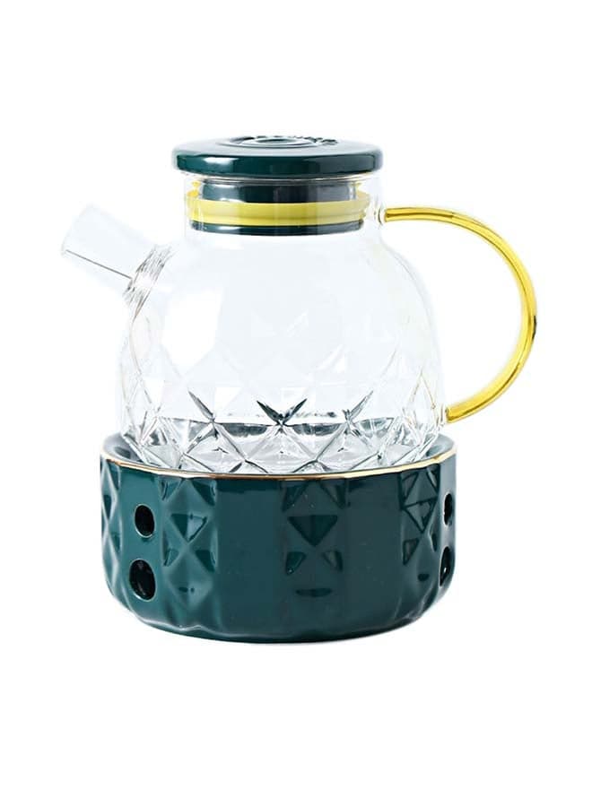 Tea Pot With A Stove Green/Clear/Gold