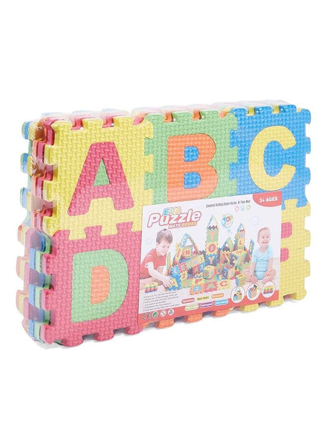 36-Piece Mini Puzzle Foam Interlocking Learning Alphabet And Number Mat For Kids