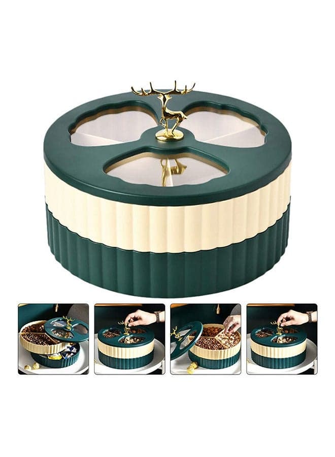 Double Layer Rotating Candy Box, Creative Nordic Style Snack Dry Fruits Nuts Storage Multicolour