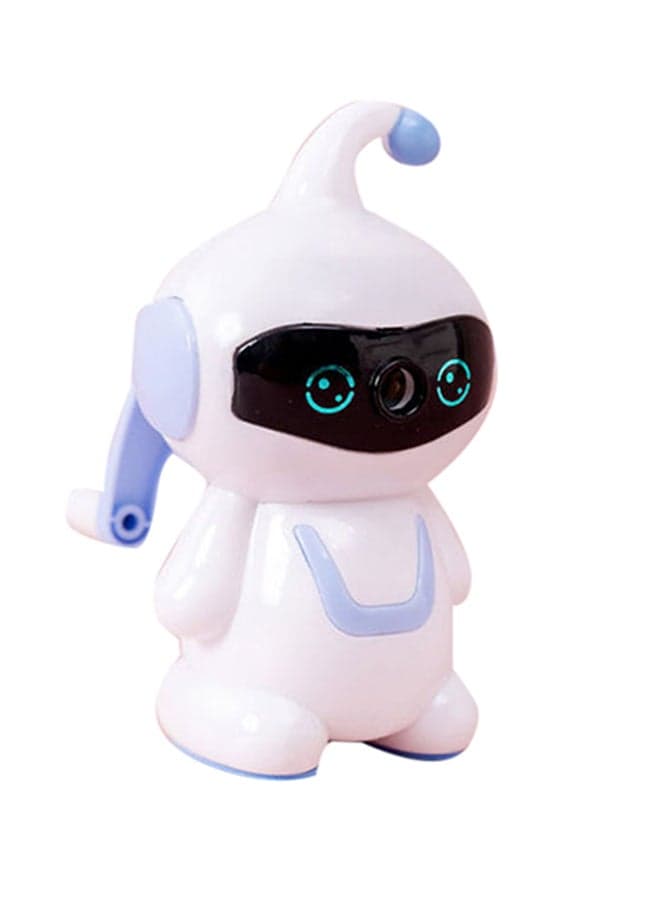 Robot Hand-Cranked Pencil Sharpener White/Blue
