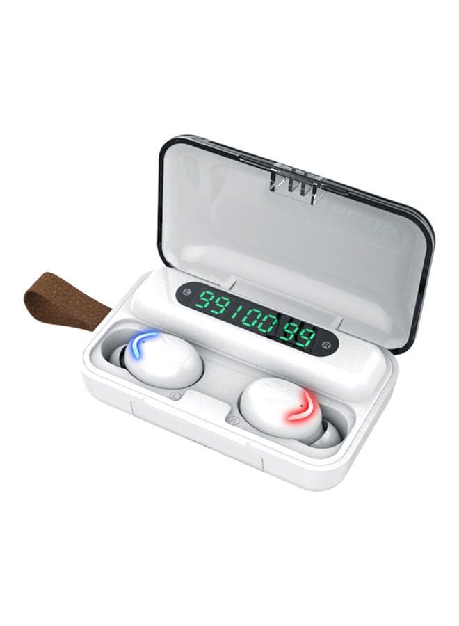 Wireless 5.1 Stereo Waterproof Earbuds with LED Display Charging Case White/Black