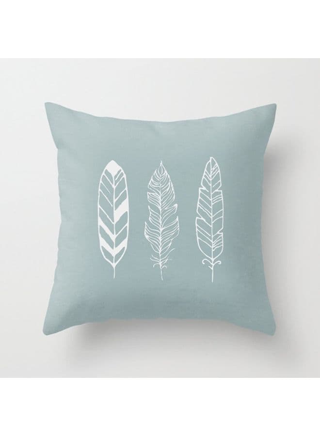 Decorative Printed Cushion Cover Light Blue