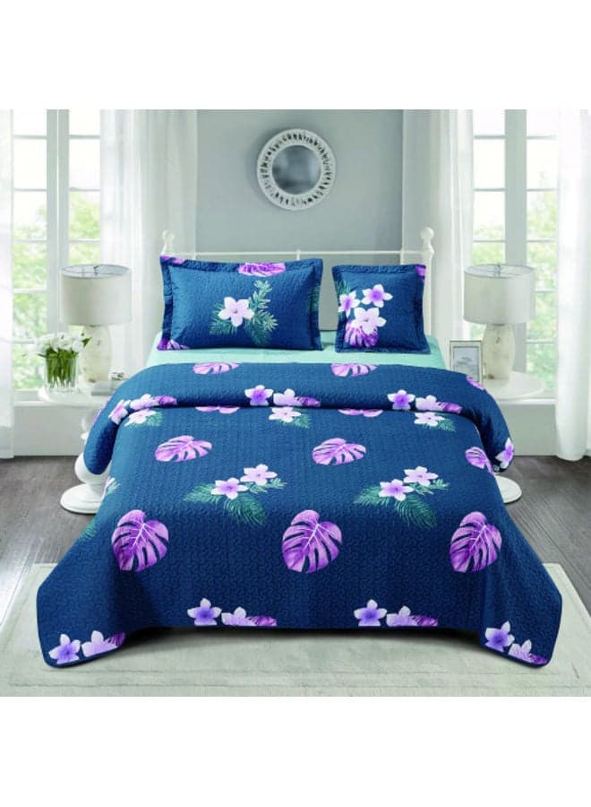 4-Piece Summer Quilt Set – Microfiber Multicolour 160 x 210cm
