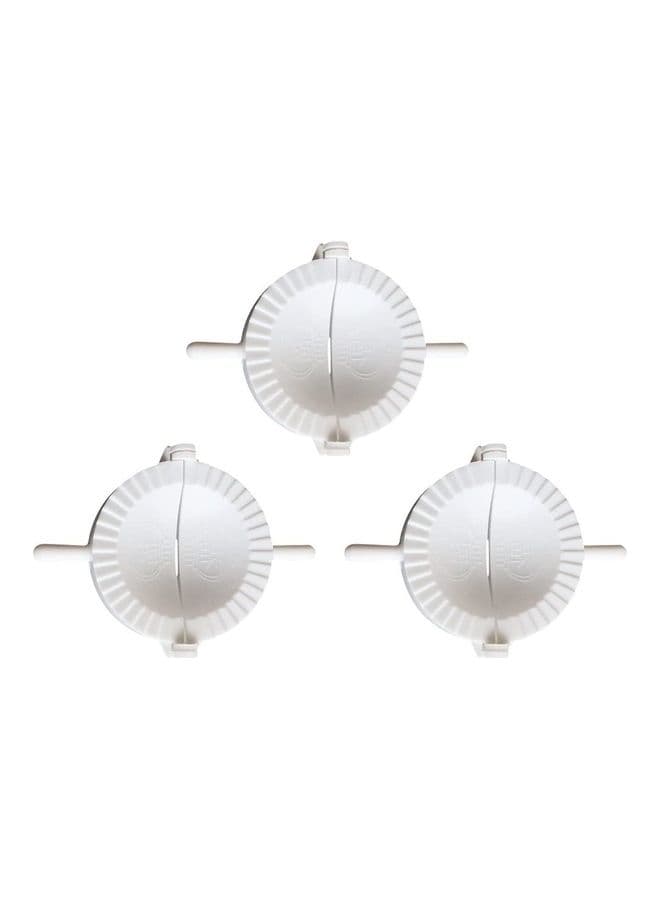 3-Piece Dumpling Press Moulds White 5cm