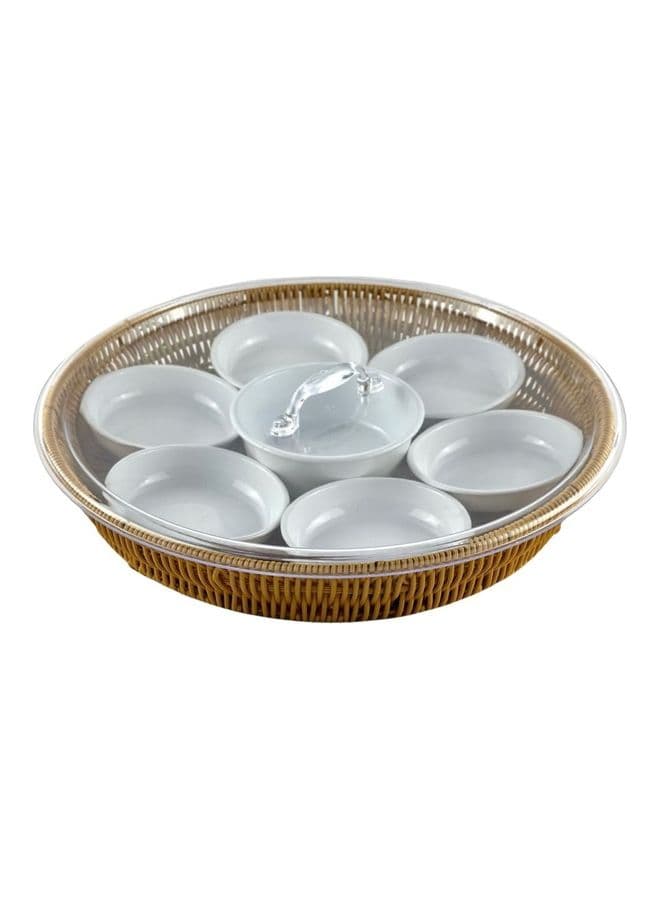 Breakfast Tray Brown/Clear 35x35x7cm