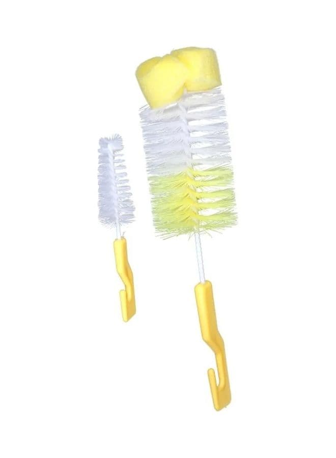 2-Piece Feeding Bottle Brush Set Yellow/White