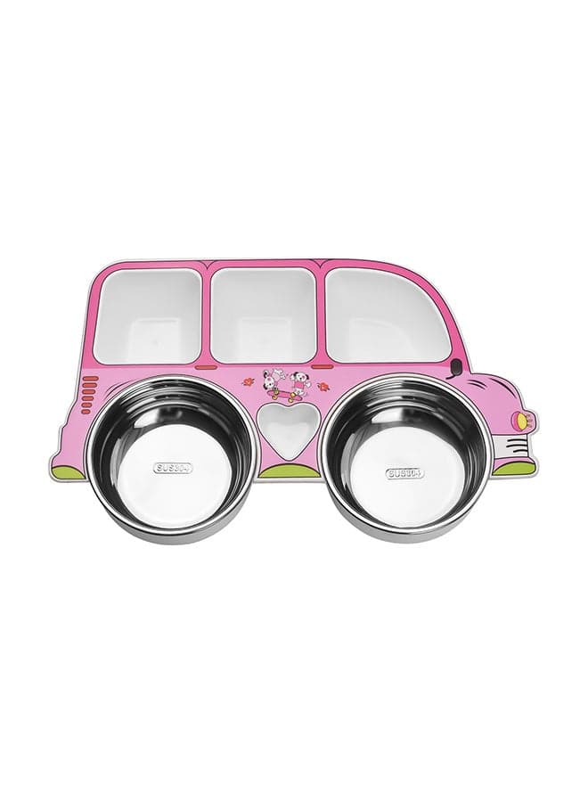 5 Compartments Divided Cute Plate Food Tray