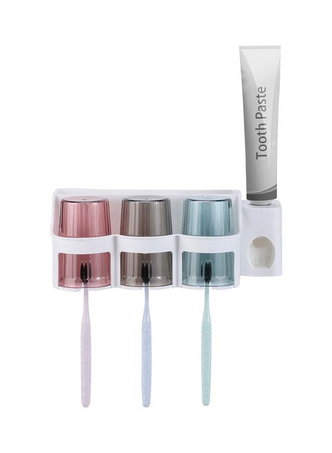 Toothpaste Squeezer with 3-Cups Multicolour 37.5cm