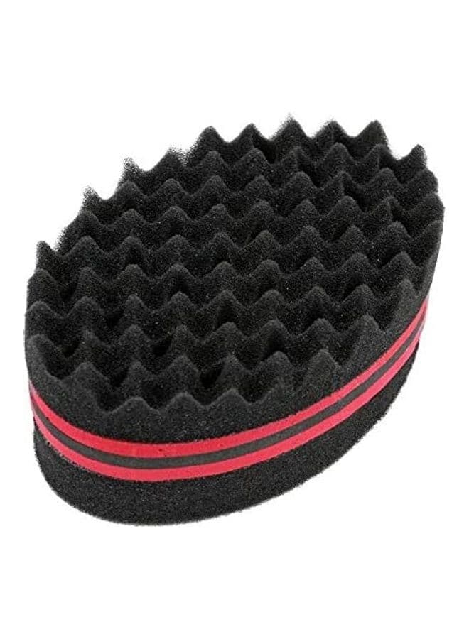 Magic Twist Hair Barber Brush Sponge, Styling Tool for Afro Curl, Coils, Dreadlocks Black/Red 5.59inch