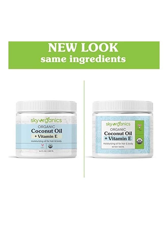 Organic Coconut Oil with Vitamin E White/Blue